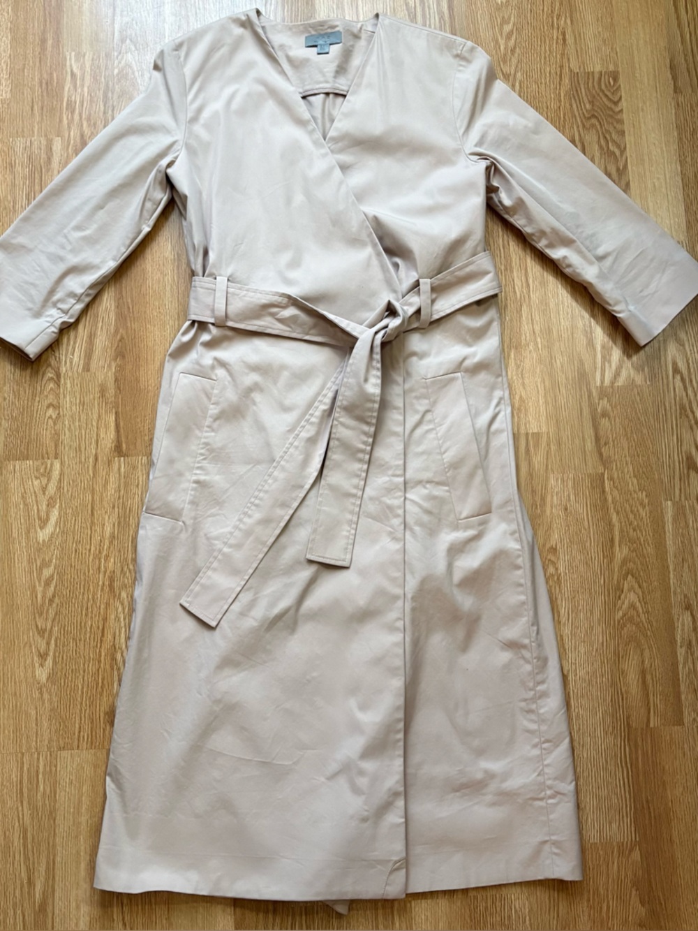 COS women trench dress beige size 6 belted